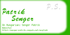 patrik senger business card